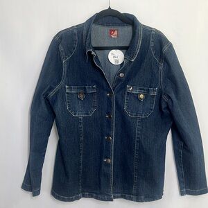 Dark Denim Jacket with Button Details vintage Lois women’s XL